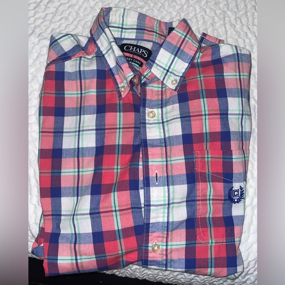 Chaps Men's Multicolor Plaid Button Down Shirt-size S